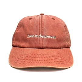 Vivian Flytrap Unisex Love is The Answer Gewaschen Bestickt Dad Baseballkappe - Coral