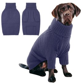 IECOii XXXL Dog Sweater,Christmas Dog Sweaters for Extra Large Dogs Girl Boy,Turtleneck Knitted Knitwear for Pet Dogs Wearing On Holiday Thanksgiving,Pullover Easy On Doggie Sweatshirt (Blue,XXXL)