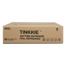 TINKKIE Body Wipes for Adults Bathing No Rinse 36pcs XXXL, Extra Large, Flushable Travel Pack, Portable, Individually Wrapped, Great for Gym, Camping and Outdoors Sports