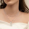 PEIMKO Crescent Moon Layered Necklace for Women, 925 Sterling Silver