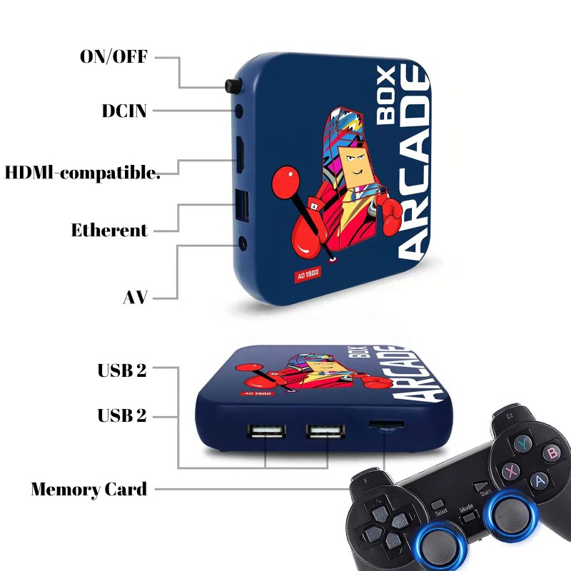 4K HDMI Video Game Console Retro 33000+ Games 64G Card