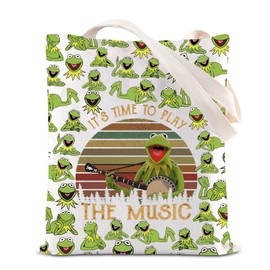 Kermit Frog Inspire Tote Bag Frog Green Fan Handbag Comedy Movies Inspired Shoulder Bag Frog Lover Gift (PLAY THE MUSIC T CA)