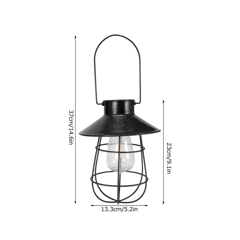 Solar Lantern Waterproof Hanging Light Outdoor Iron Art Hollow LED