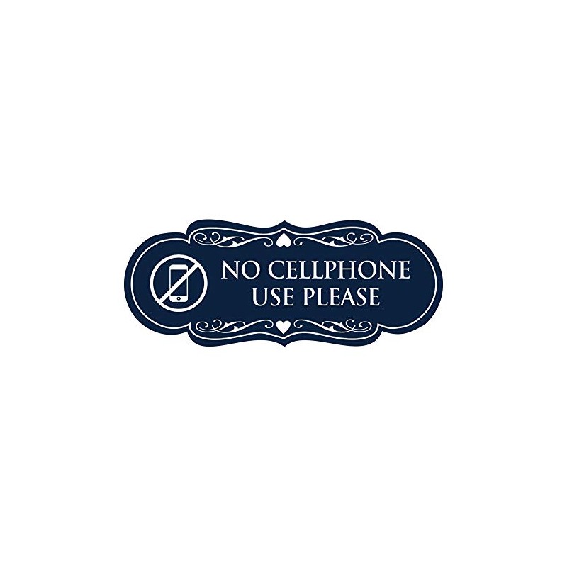 Signs ByLITA Designer No Cellphone Use please Sign(Navy Blue/White) -