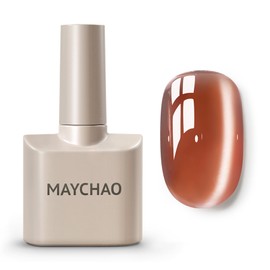 MAYCHAO 15ML Cat Eye Gel Nail Polish 1Pc Glassy Bronze Gel Polish with Magnet Soak off Holographic Magnetic Nail Polish for Nail Art Manicure Salon DIY at Home, 0.5 OZ