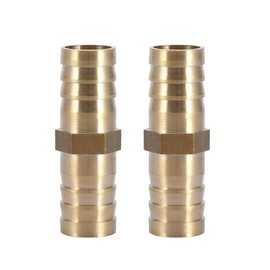 Straight Barbed Connector, Straight Pipe Adapter Bidirectional Brass Pipe Fitting Junction Fitting Tube Fitting 6/8/10/12/14/16/20mm (14mm 2pcs)