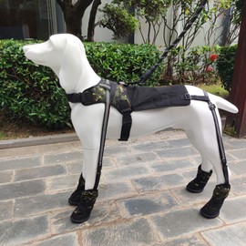 og Suspender Boots, Anti-Slip with Buckle Straps, Waterproof Dogs Shoes Dogs Vest, Dog Paw Protector for Small Medium Large Dogs, Adjustable Boots Pet Shoes for Outdoor Walking (Camouflage, S)