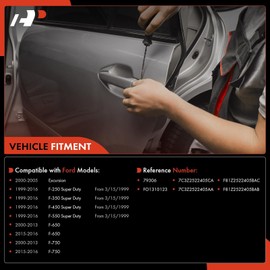 A-Premium - Exterior Door Handle - Compatible with 1999-2016 Ford F250 F350 F450 F550 Super Duty, 2000-2005 Excursion & More - Front Left Driver Side with Key Lock Hole - Replace# 7C3Z2522405AA