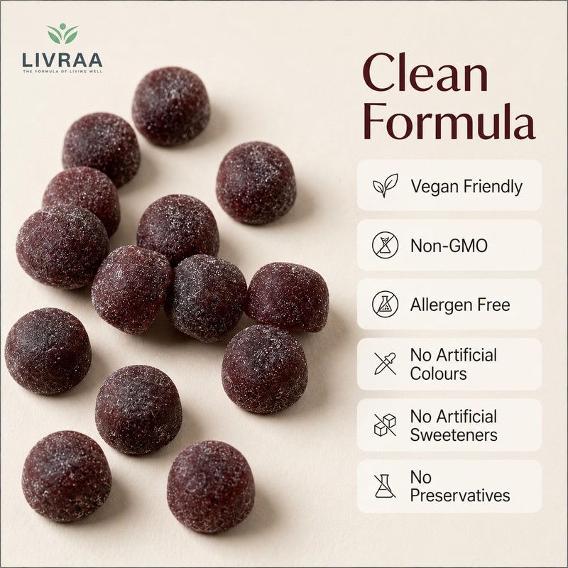 LIVRAA Ashwagandha Gummies 1200mg Per Serving | High Strength 30:1