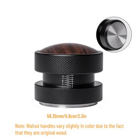 Espresso Tamper for 58mm Coffee Tamper,Self-Adjusting Gravity Tamper,WDT Tool with Clear Memory Scale,Stainless Steel Walnut Tamper for Espresso Coffee Machine Accessories,for Home,Office & Coffee Bar