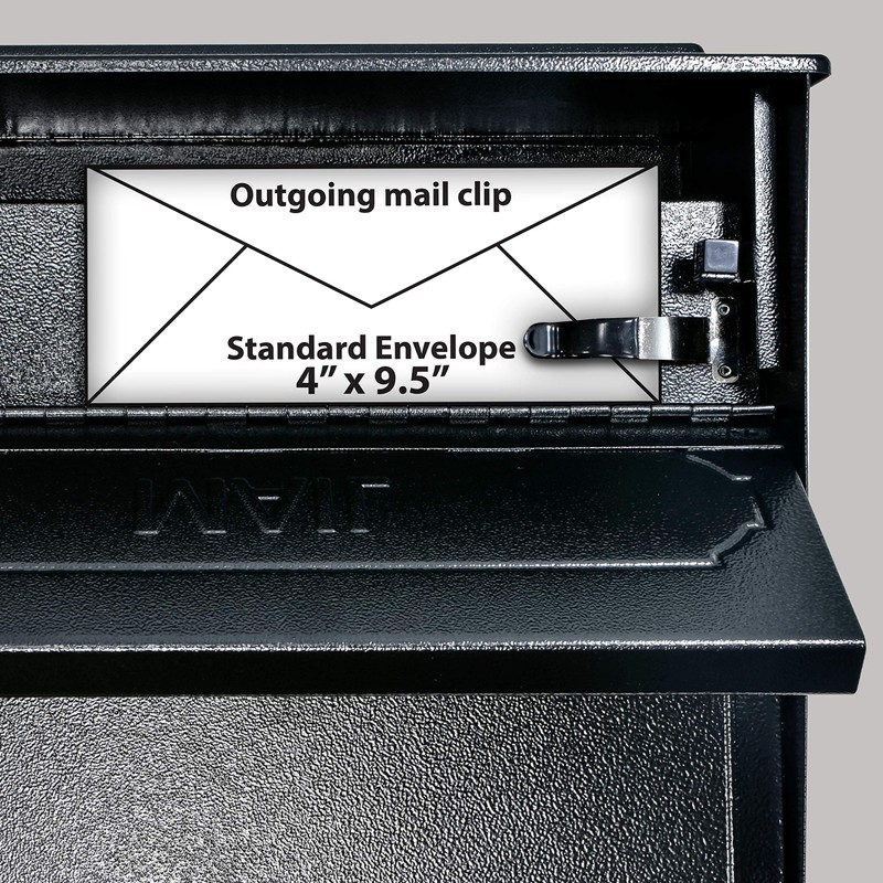 Mail Boss 7172 Townhouse Locking Security Wall Mount Mailbox, Black,