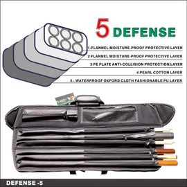 3x3 Pool Cue Case, Heavy Duty Oxford Wear-Resistant Soft Billiard Cue Stick Case Bag with Adjustable Shoulder Strap, Pool Stick Case for 3 Butt/3 Shaft