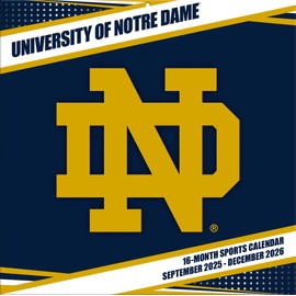 Notre Dame Fighting Irish 2026 12x12 Team Wall Calendar