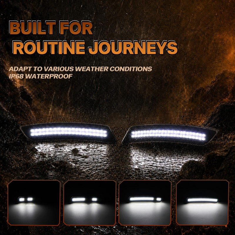 Dynamic Scan LED White Side Marker Lights for Chevy Camaro