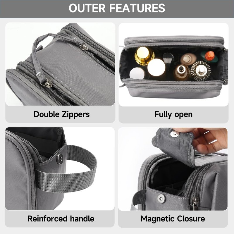 WIBKAE Toiletry Bag for Men, Travel Toiletry Organizer makeup Water-resistant