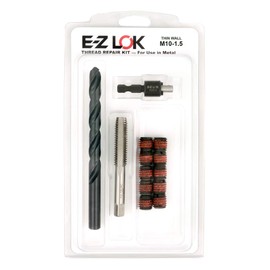 E-Z LOK EZ-310-M10 Threaded Inserts for Metal; M10-1.5 Installation Kit, Steel, Black Oxide