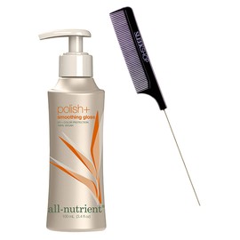 All Nutrient All Nutrient Polish + Smoothing Gloss, Shine Humectant for Curly, Frizzy (w/Sleek Comb) Hair Oil Serum, UV+ Color Protection, 100% Vegan (3.4 oz / 100 ml)