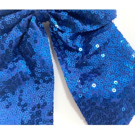 COTIM COYIN Sequins Hair Bows for Women Girls, Large Bow Clips Glitter Cheer Bowknot Elastic Hair Tie, Royal Blue