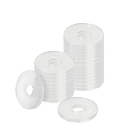 Jamiikury 1/4" ID x 3/4" OD Clear Flat Washer, 1/16 Inch Thickness Replacement Washer Gasket, PVC Round Washer Spacer, Bathroom Hardware Replacement Parts, Pack of 50