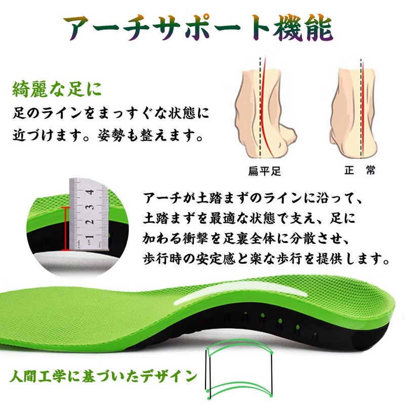 Bhcanae Insole, Arch Support, Shock Absorption, Footbed Cushion, Arch Support,