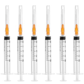 Shudyear 20 Pack 2.5ml/cc 25Ga Plastic Tube Lab Dispensing Tools, Individually Sealed Packaging, Plastic Multiple Uses Measuring Tools