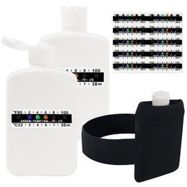 14 Pcs Urine Test Complete Kit Includes 2 White Portable Empty Bottles, 10 Adhesive Temperature Test Strips, Neoprene Bag and Hi-Stretch Hidden Leg Straps, Portable Travel Urine Test Bottle