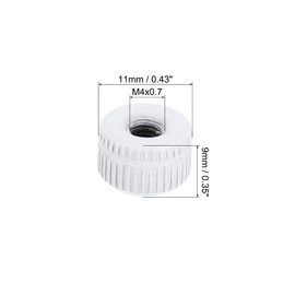 PATIKIL M4x9x11 Cap Nut, 50 Pcs Acorn Nut Screw Knob Cap Insert Bolt Cover Female Thread Knurled Decorative Hardware Fittings Light Fixtures, White
