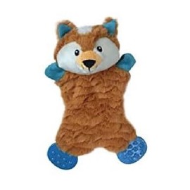 Fun Flattie Stuffing Free Dog Soft Squeak Toys Cuddle Snuggle Toss Many Choices (9 inch Fox)