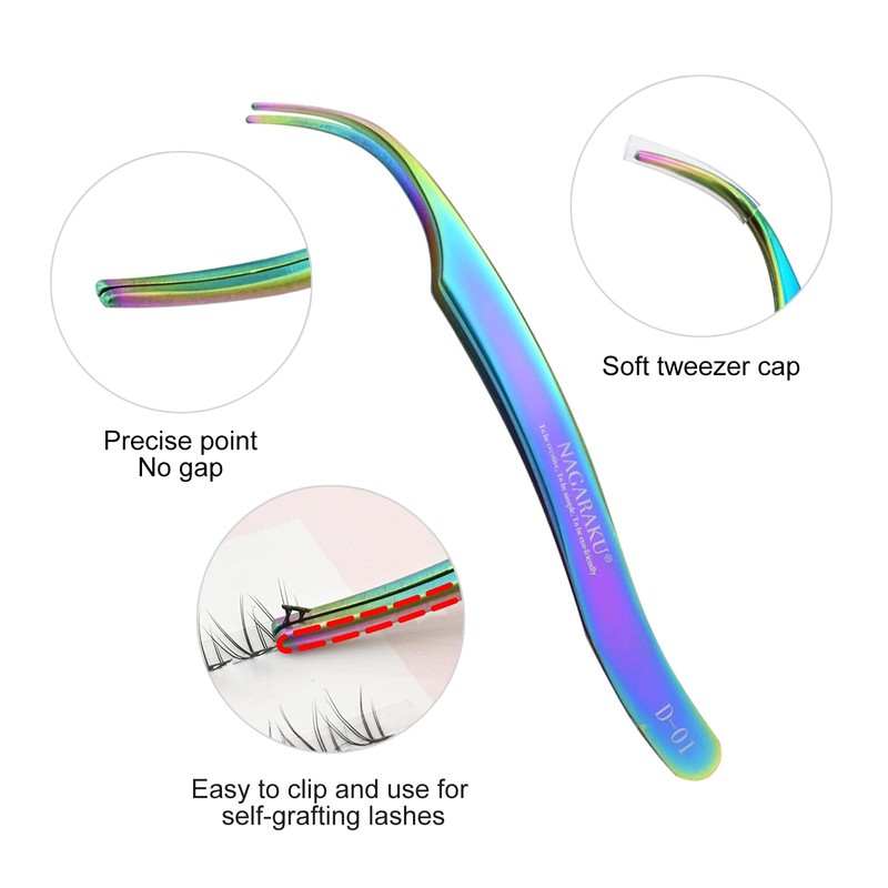 NAGARAKU DIY Self Grafting Eyelash Extension Pins Stainless Steel Applicator