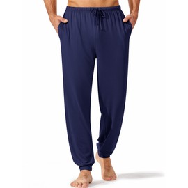 Ekouaer Men's Pajama Pants, Lightweight Loungewear, Comfy Jogger Sleep Pant Long Pj Bottoms with Drawstring & Pockets