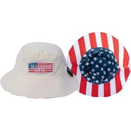 KC Republic Kids Reversible Bucket Hat with USA Flag Print, for Boys,Bucket Hat 2-13 years