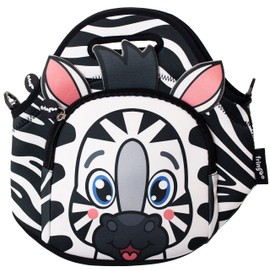 Fringoo® Kids Lunch Bag Neoprene Thermal Insulated Zipped Pocket Shoulder Strap Nursery School Cooler Bag (Zebra)