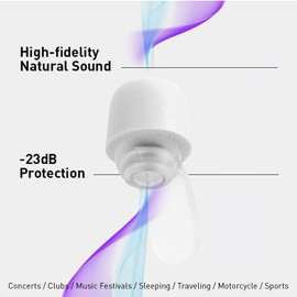 Eartune Live Foam Ear Plugs - Ultra Comfortable Memory Foam, Hi-Fi Sound, 23dB Noise Reduction, Color-Matching Case, Hearing Protection for Concerts, Festivals, Musicians, Sports, Motorcycle [Grey]