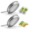 2 Pack Sprouting Lids for Wide Mouth Mason Jars, Reusable