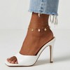 Sonateomber Dainty Gold-Tone Shell Pearl Ankle Bracelet for Women