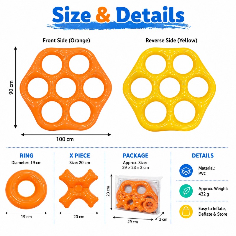 Inflatable Ring Toss Pool Game for Summer Fun – Hexagonal