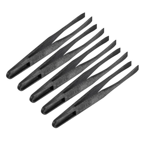 uxcell Plastic Anti-static Tweezers, Precision Flat Tip for Jewelry Craft