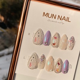 MunNail Moon Nail Butterfly Nail 2 - Short Oval / MunNail 문네일 나비네일2 - 숏오벌