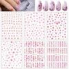 Chisafly Nail Stickers, Flowers, Cherry Blossoms, Nail Stickers, Double Cherry