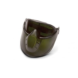 Pyramex EGG504TSHIELDIR5 Tinted Face Shield with IR5 H2X Anti-Fog Goggles - Capstone Green