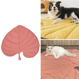 TOPTREE Dog Blanket Decor 3D Leaves Shaped Pet Blanket Cushion Household Dog Bed Cat Bed Pet Blanket Warm Soft Plush Blankets for Dog Blankets and Cat Blanket Couch, Sofa (47"x43", Pink)