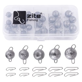 Zite Fishing Cheburashka Lead Jig Head Set - Bottom Jigs Interchangeable Lead 6-14g - 30 Pieces in Box Cheburaschka Lead Balls