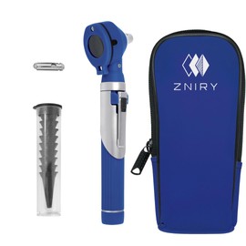 Fiber Optic Mini Otoscope - Ear Scope with Light for Infection Detection, Wax Removal, and At-Home ENT Exams (BLUE)