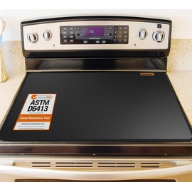 PONGARD Fireproof Stove Top Covers for Electric Stove, Waterproof & Heat Resistant Mat for Glass Top, Stovetop Protector, Anti-Scratch, 28x20 Black