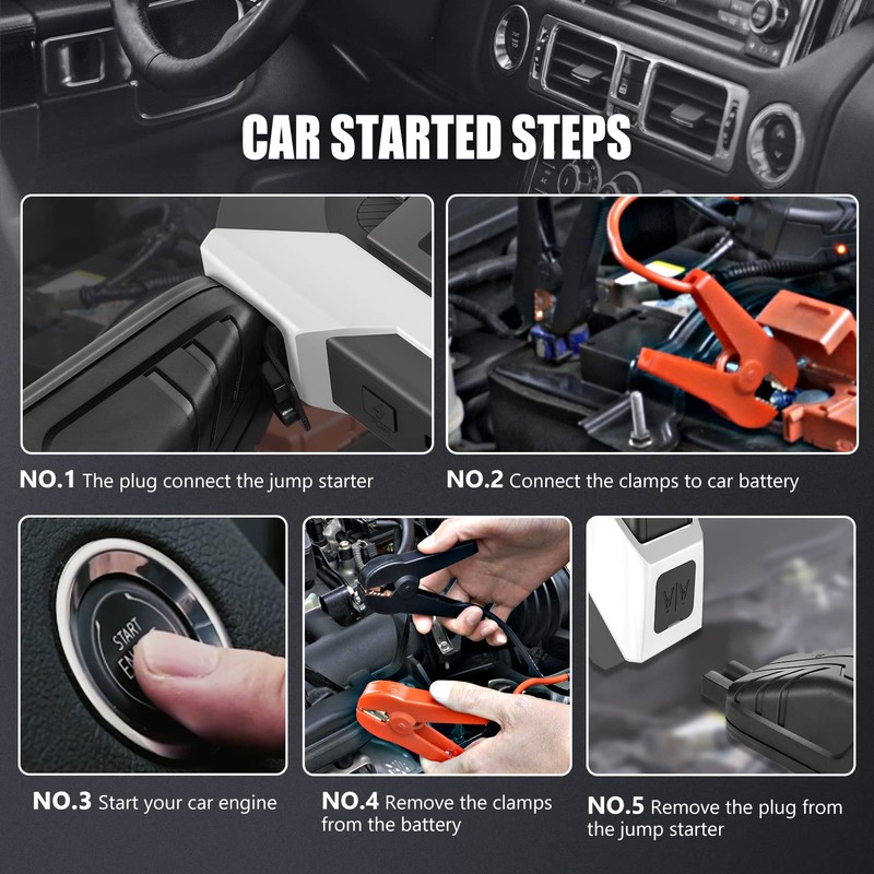 DNA Motoring TOOLS-00269 12V 1500A 15000 mAh Multi-Function Portable Car