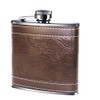 6oz Hip Flask Stainless Steel Leather Effect Excellent Quality Prime