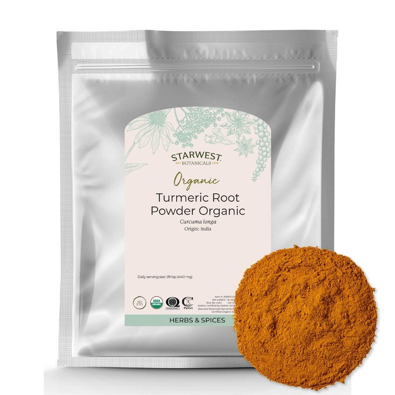 Starwest Botanicals Organic Ground Turmeric Root Powder - Curcumin Spice