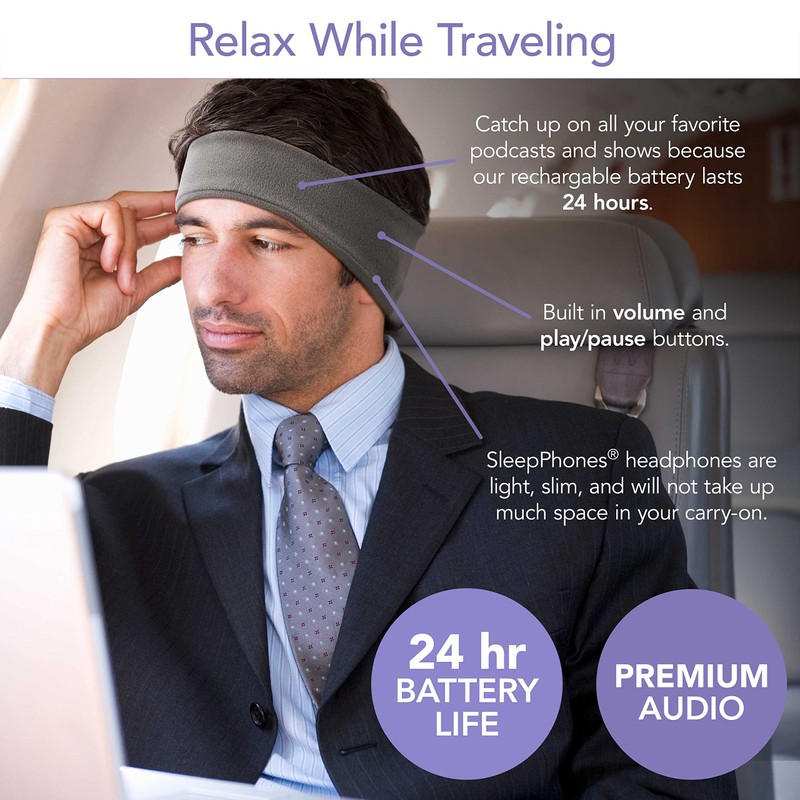 SleepPhones Wireless Sleep Headphones by AcousticSheep V8 | 24-hour Battery