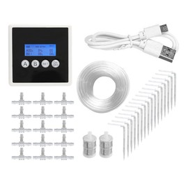 Sarini Automatic Drip Irrigation Kit - Double Pump, Programmable Daily Timer and Display Watering System for 15 Potted Plants - Holiday Watering Solution