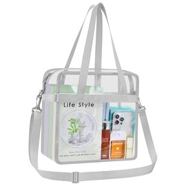 USPECLARE Clear Tote Bag Stadium Approved, Stadium Security Travel & Gym Clear Bag for Work Sports Games Concerts
